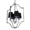 LAMPA  WISZĄCA NEW YORK P04380BK  COSMO LIGHT CZARNE ABAŻURY ŻYRANDOL W STYLU GALMOUR CHROM